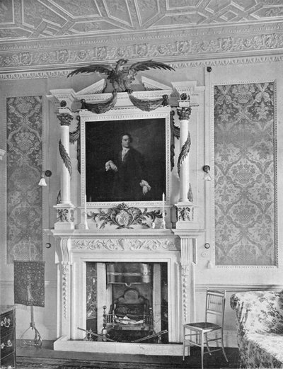 La cheminée en marbre dans la "Salle Redlynch" - Charles Latham