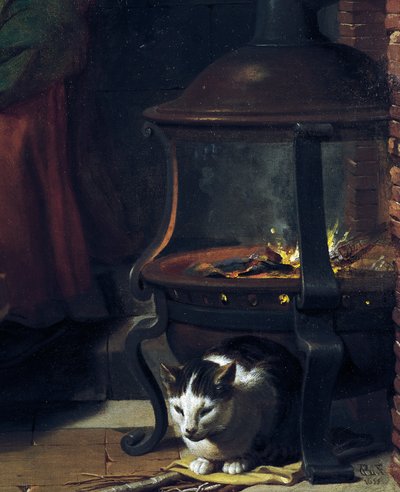 Chat sous un brasero brûlant (détail) - Charles Le Brun