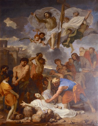 French: Le Martyre de saint Étienne La Lapidation de saint Étienne by Charles Le Brun - Charles Le Brun