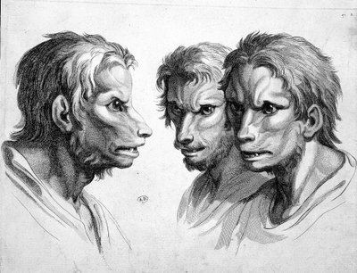 Trois visages de loup-garou - par Le Brun - Charles Le Brun