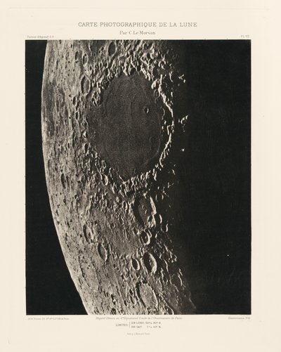 Carte photographique de la lune, planche VII (Photographic Chart of the Moon, plate VII),23 février - Charles le Morvan