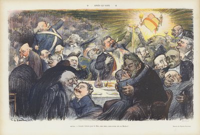 Après le vote. Illustration pour Le Rire - Charles Leandre