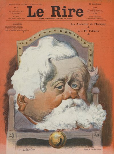 Armand Fallières, homme politique français. Illustration pour Le Rire - Charles Leandre