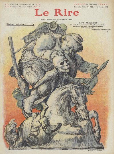 Caricature du Premier ministre français Charles de Freycinet. Illustration pour Le Rire - Charles Leandre