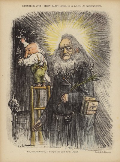 Caricature du journaliste et homme politique français Henry Maret et du Premier ministre Émile Combes - Charles Leandre