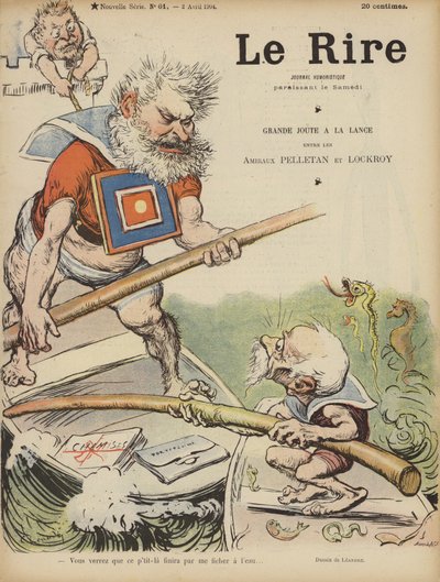 Caricature des hommes politiques français Camille Pelletan et Édouard Lockroy. Illustration pour Le Rire - Charles Leandre