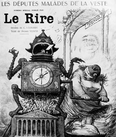 Caricature de Charles Léandre sur les élections générales de 1924, publiée dans le journal Le Rire le 19 janvier - Charles Leandre