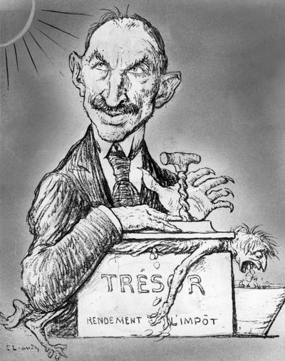 Caricature de Charles Léandre du ministre français des Finances Charles de Lasteyrie publiée dans le journal Le Rire le 26 novembre - Charles Leandre