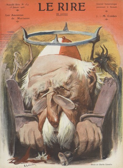 Émile Combes, homme politique français. Illustration pour Le Rire - Charles Leandre