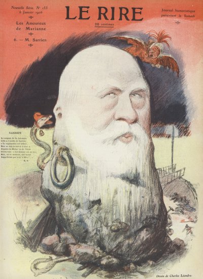 Ferdinand Sarrien, homme politique français. Illustration pour Le Rire - Charles Leandre