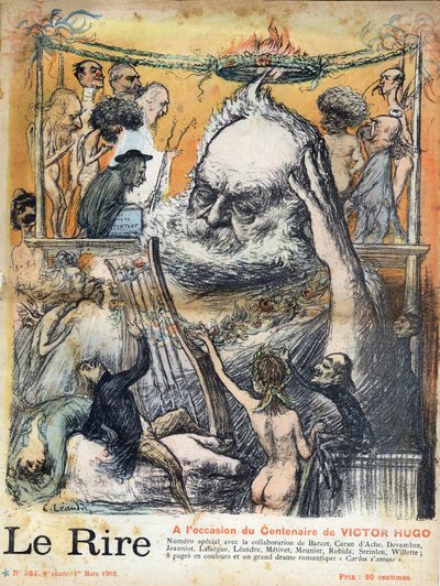Première page du journal "Le Rire" du 1er mars 1902 dédiée au centenaire de la naissance de Victor Hugo - Charles Leandre