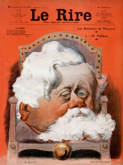 Première page du journal satirique français « Le Rire » du 9 décembre - Charles Leandre