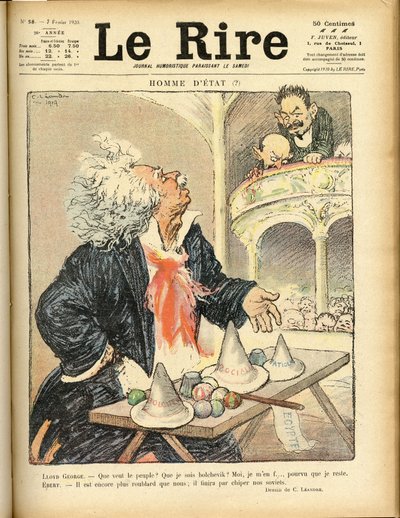 Illustration pour la couverture de Le Rire, 07/02/1920 - Homme d
