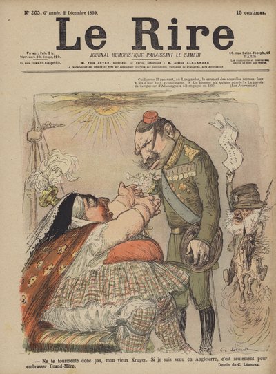 Kaiser Wilhelm II et la Reine Victoria, Illustration pour Le Rire - Charles Leandre