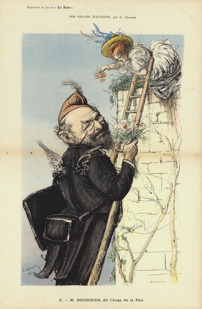 Léon Bourgeois, homme politique français, illustration pour Le Rire - Charles Leandre