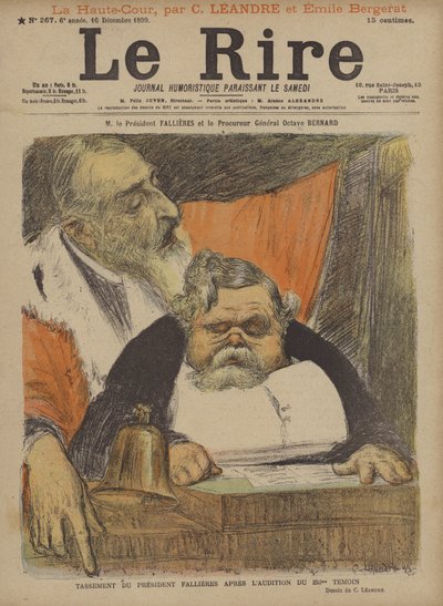M. Le Président Fallières et Le Procureur Général Octave Bernard, Illustration pour Le Rire - Charles Leandre