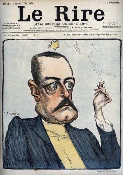 M. Waldeck-Rousseau futur empereur des Modérés - Caricature de Pierre Waldeck Rousseau (Waldeck-Rousseau) (1846-1904) par Charles Léandre (1862-1934) dans 