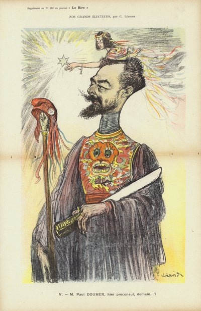 Paul Doumer, homme politique français, illustration pour Le Rire - Charles Leandre