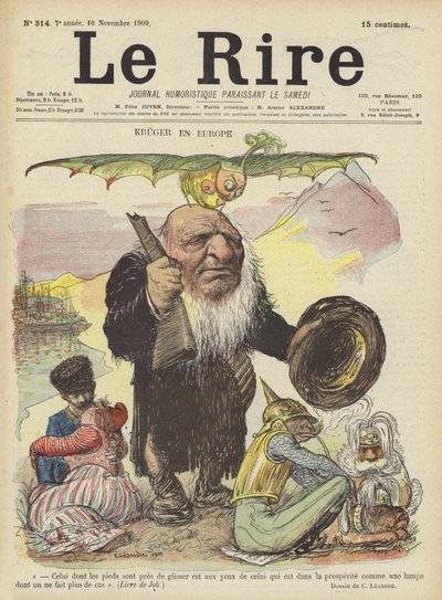Paul Kruger, Illustration pour Le Rire - Charles Leandre