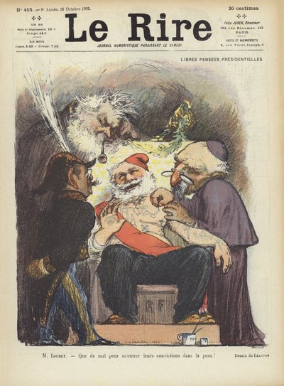 Le Président Loubet de France se fait tatouer. Illustration pour Le Rire - Charles Leandre