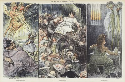 La vie de la fraudeuse Thérèse Humbert. Illustration pour Le Rire - Charles Leandre
