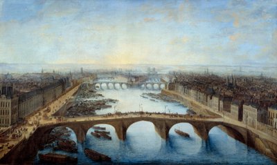 Vue cavalière de Paris prise sur le Pont Royal en 1741 - Charles Leopold Grevenbroeck