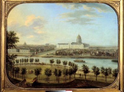 Les Invalides vues du Cours la Reine à Paris Peinture de Charles Grevenbrock (? -1758). 1738. 0,69 x 0,9 m Paris, Musée Carnavalet - Charles Leopold Grevenbroeck