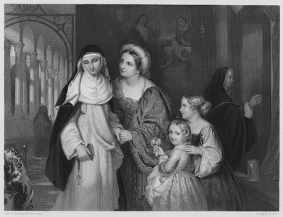 La visite à la nonne (gravure) - Charles Lock (after) Eastlake