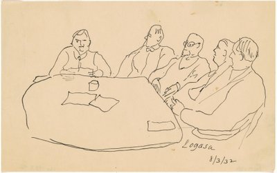 Hommes à une table - Charles Logasa