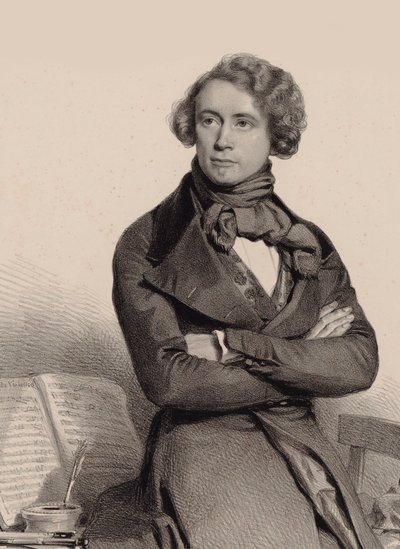 Portrait du violoncelliste et compositeur Adrien-François Servais 1807-1866, 1838 - Charles Louis Baugniet