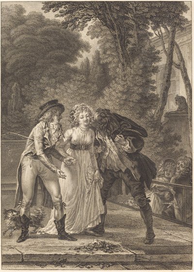 Le baiser rendu - Charles Louis Lingée after Jacques Louis François Touzé