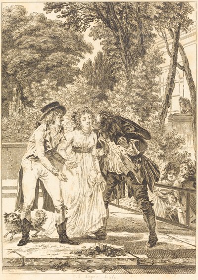 Le baiser rendu - Charles Louis Lingée after Jacques Louis François Touzé