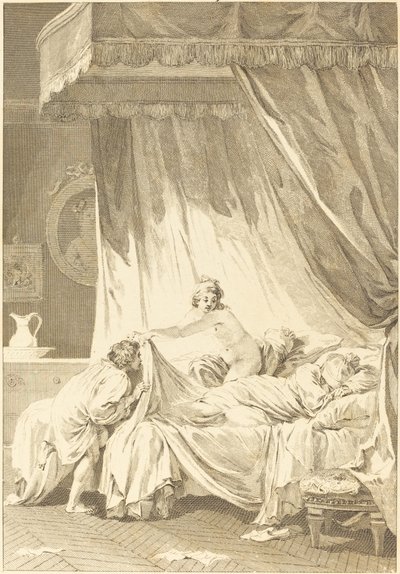 Joconde : Le lit - Charles Louis Lingée after Jean Honoré Fragonard
