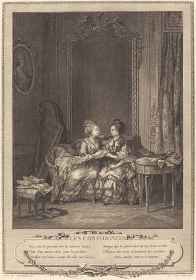 Les confidences - Charles Louis Lingée after Sigmund Freudenberger