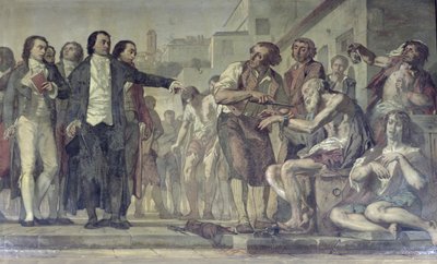 Philippe Pinel 1745-1826 libérant les aliénés de leurs chaînes à l