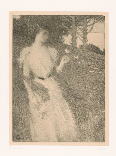 Femme laissant des pétales de fleurs s