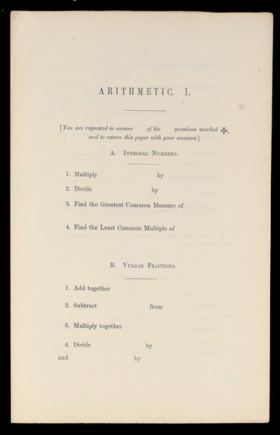 Arithmétique, Oxford University Press, c.1870 - Charles Lutwidge Dodgson