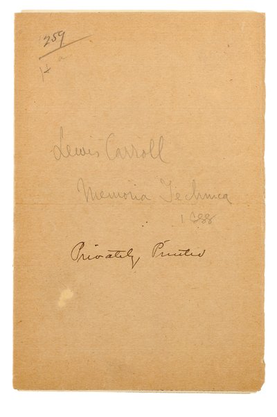 Page de Titre de Memoria Technica, Oxford - Charles Lutwidge Dodgson