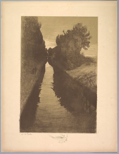 Suite de Paysages: Paysage, Planche 1, Remarque, Un Poisson - Charles Marie Dulac