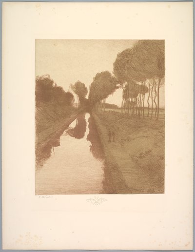 Suite de Paysages: Paysage, Planche 3, Remarque, Chauve-souris - Charles Marie Dulac