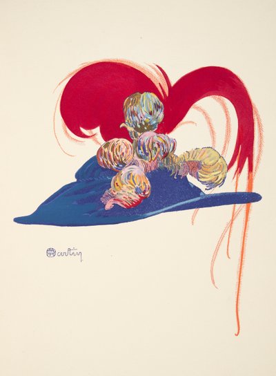Design pour un chapeau, de La Mode en mil neuf cent douze. chez Marcelle Demay, pub. 1912 - Charles Martin