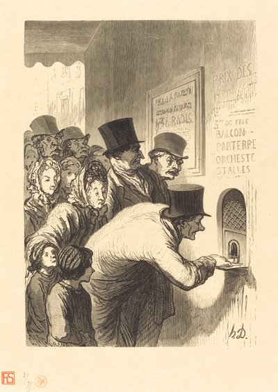 Un guichet de théâtre - Charles Maurand after Honoré Daumier