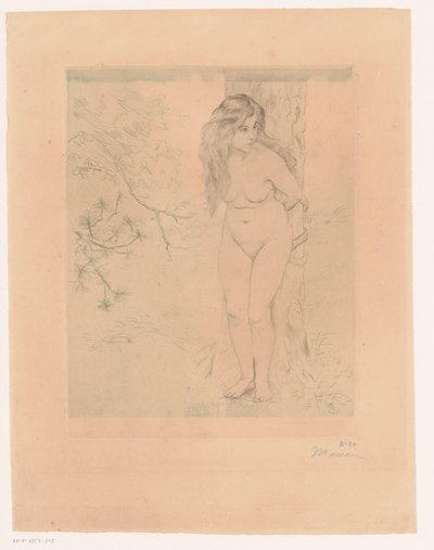 Ève appuyée contre un arbre - Charles Maurin (signed by artist)