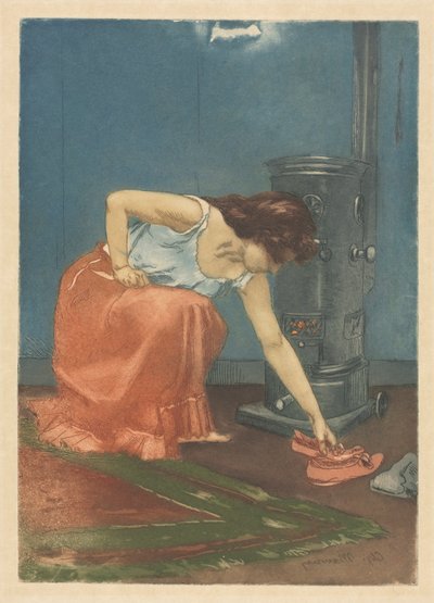 Les pantoufles (gravure en couleur et aquatinte) - Charles Maurin