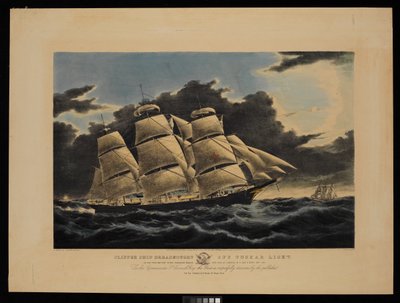 Clipper Dreadnought au large de Tuskar Light, 12 1/2 jours de New York à Liverpool en 13 jours 11 heures, décembre 1854 - Charles & Mcfarlane Duncan (1818 1865) Parsons