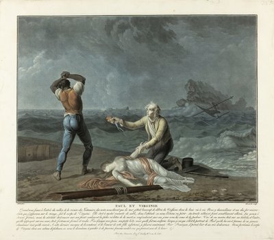 Trouver le corps de Virginie, planche 5 de Paul et Virginie - Charles Melchior Descourtis