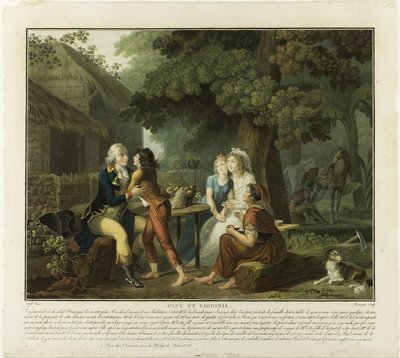 The Arrival of Monsieur de la Bourdonnais, plate 3 from Paul et Virginie - Charles Melchior Descourtis