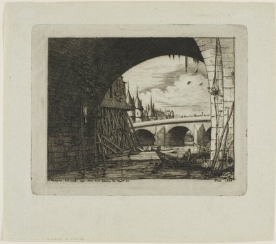 Une arche du Pont Notre-Dame, Paris - Charles Meryon