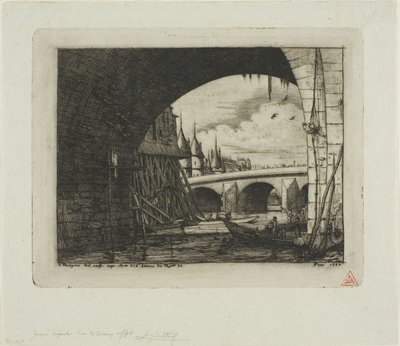 Une arche du Pont Notre-Dame, Paris - Charles Meryon