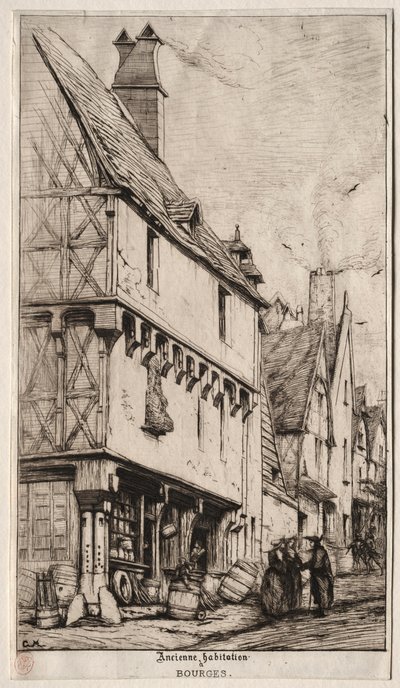 Une vieille maison à Bourges, parfois appelée la Maison des Musiciens, 1860 - Charles Meryon